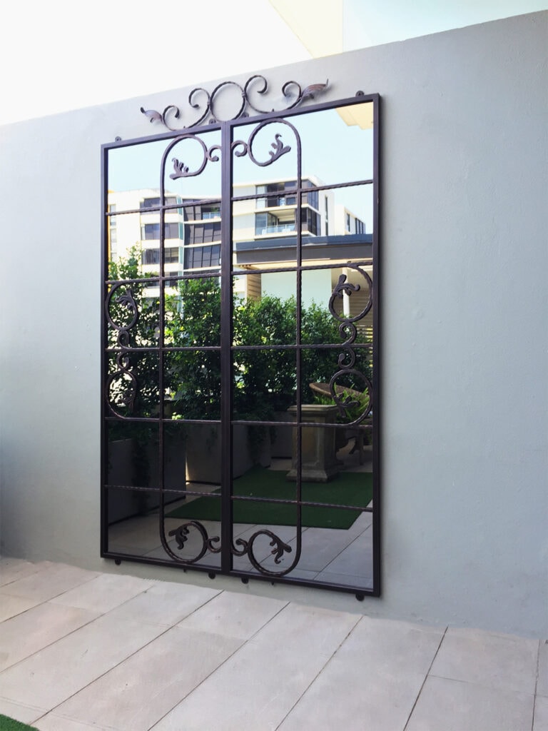 Scrolled Gate outdoor mirror large Outdoor Mirrors