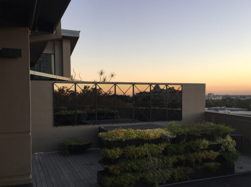 Outdoor Mirrors on rooftop courtyard