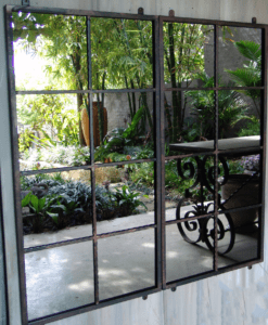 Outdoor mirrors garden setting