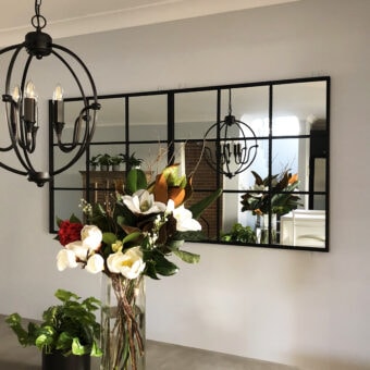 Wrought iron outdoor mirrors used indoors