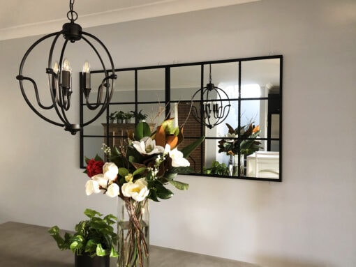 Wrought iron outdoor mirrors used indoors