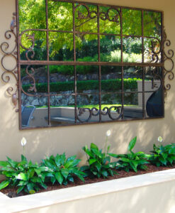 Large Scrolled Gate Outdoor Mirror