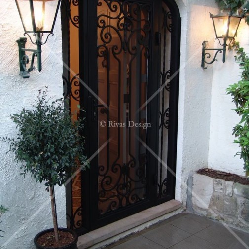 Iron security door with side panels