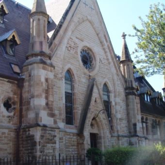 Church garden setting