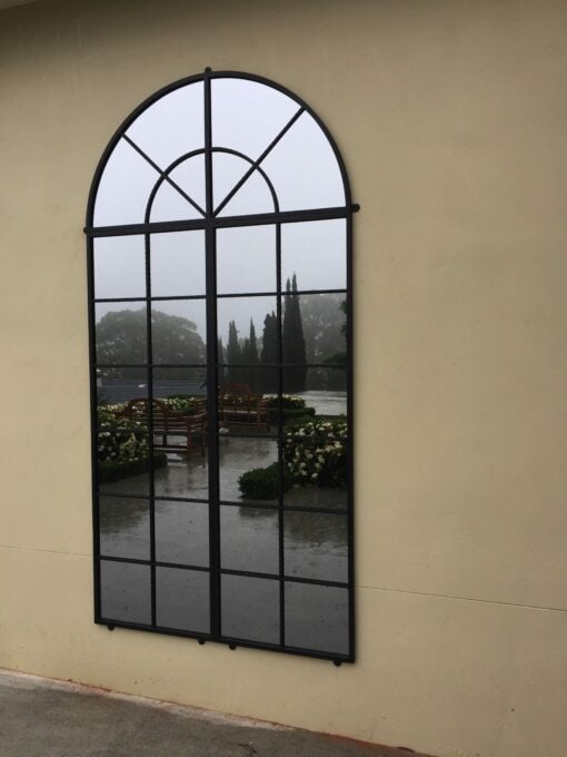 Wrought iron mirror idel for outdoors