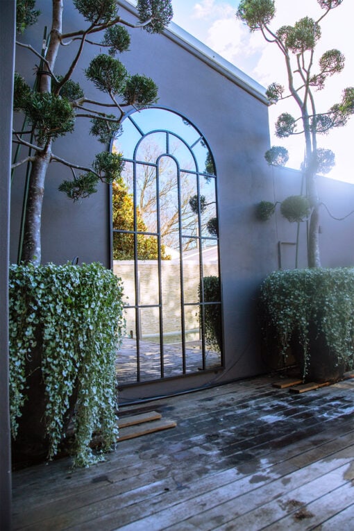 large iron outdoor mirror Arch Top Sydney