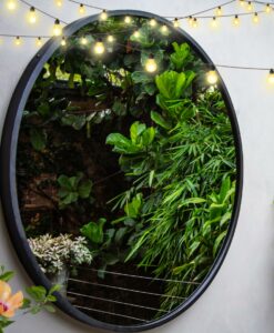 RivasDesign1200mm Contemporary garden mirror hibiscus featured