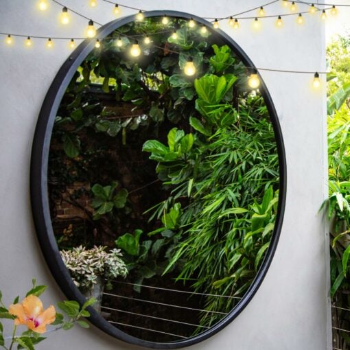 RivasDesign1200mm Contemporary garden mirror hibiscus featured