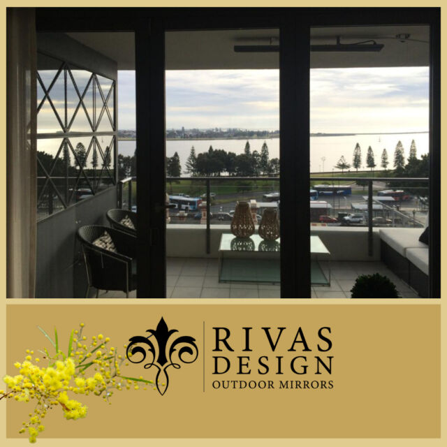 If you have distant views from your balcony, Outdoor Mirrors will catch those views perfectly. Aside from styling your wall, the bonus is that your views can be seen from indoors and out.⁠
⁠