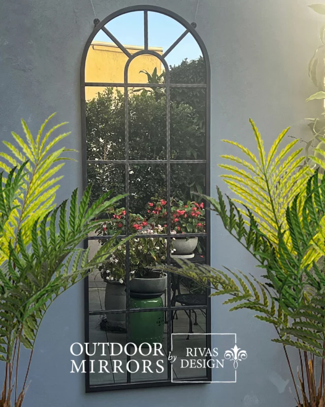 When you want an Arched Top Outdoor Mirror but have a height limit- Our new 1850mm x 625mm Arch-Top Outdoor Mirror has been added to our range.  Available in Black or Black brushed with copper.